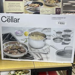 The cellar cookware 11 pieces set stainless steel