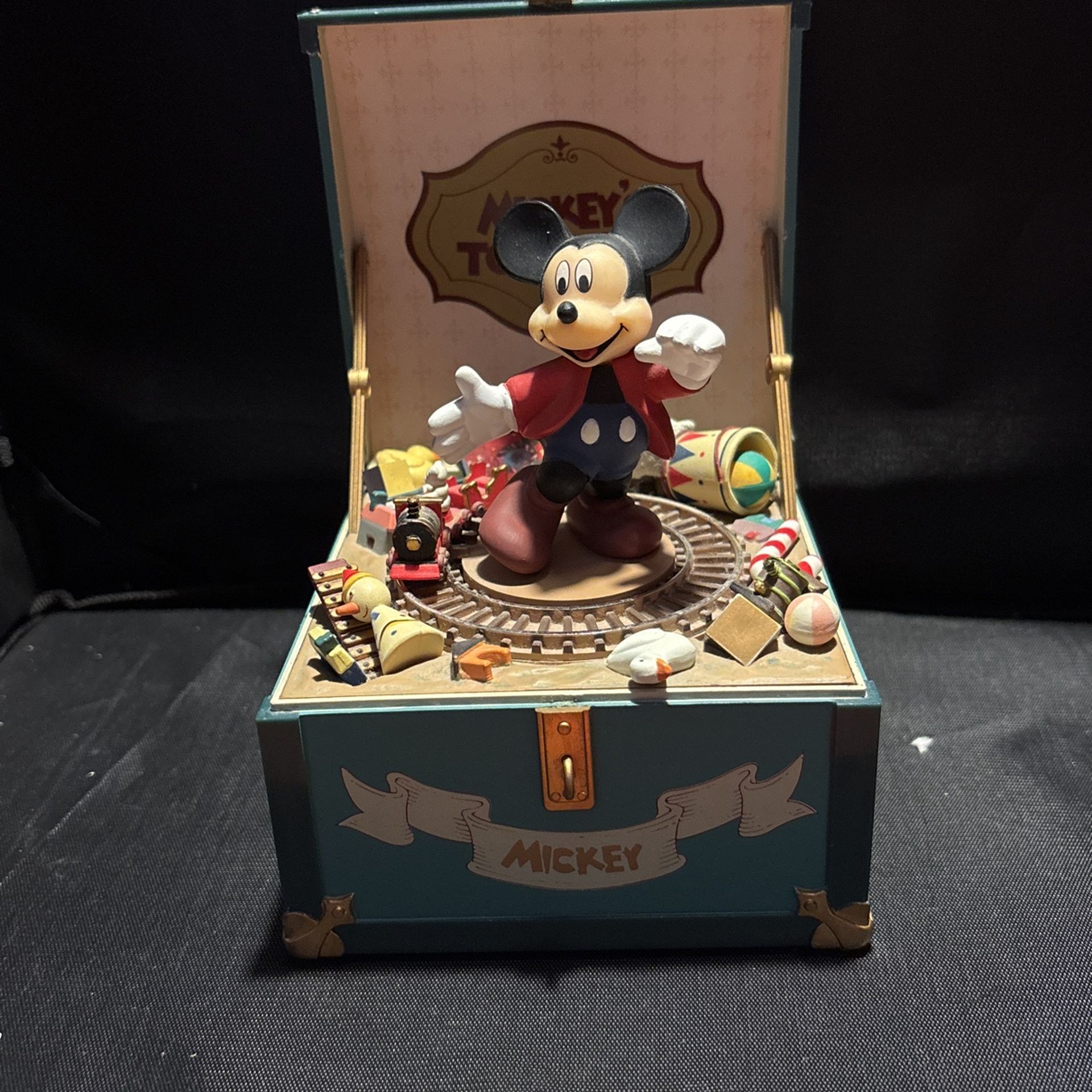 Vintage Rare Schmid Mickey's Toy Chest Retired Music Box Wind Toyland
