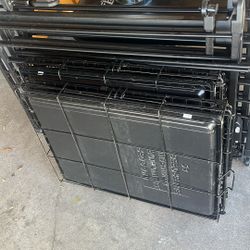 DOG GATE AND ONE SMALL DOG CRATE