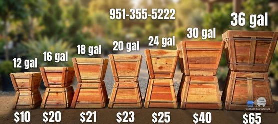 New redwood planters for sale