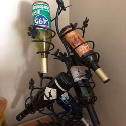 Beautiful  Wrought Iron Cardinal Wine Rack 