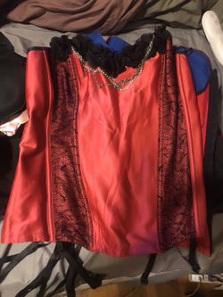 New with tags red lace up corset size L/XL