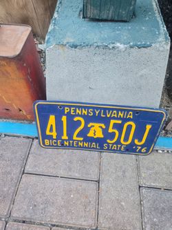 1976 Pennsylvania Bicentennial State License Plate