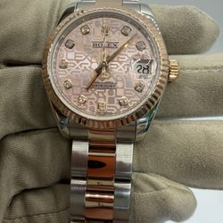 Rolex Datejust 31 Anniversary Diamond Dial 18k Rose Gold (Full Set)