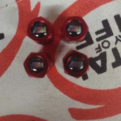 BMW M Series Titanium Valve Stem Caps Red Covers