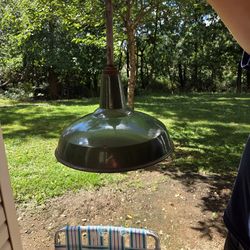 VINTAGE PORCELAIN INDUSTRIAL PENDANT LIGHT
