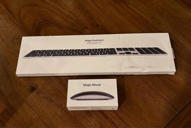 Magic Mouse (USB-C) Black and Magic Keyboard with Touch ID and Numeric Keypad Black Like New