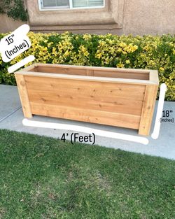 4 Foot Long Narrow Cedar Planter