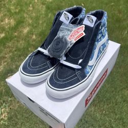 Supreme Vans Sk8 Hi Denim Hole Punch Sz10 DS