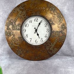 Live Love Laugh Raised Relief Metal Frame Clock by Buchanan Clock Co. - 20" Dia