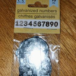 pack of brand new galvanized numbers. 20 packs available 