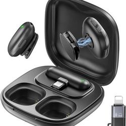 new Mini Wireless Microphone for iPhone/Android/PC/Tablets, Lapel Mics with USB-C/Lightning Plug, AI Noise Cancelling, Magnetic Mic, 40H Battery Life 