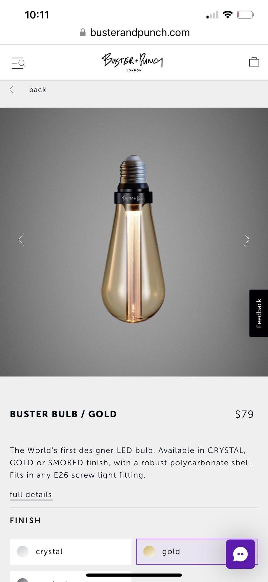 Buster + Punch Buster Bulb In Gold (8)