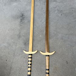 2 Cool Wood Swords Made Of Wood