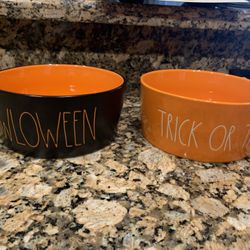 Rae Dunn Dog Bowls Halloween Edition 