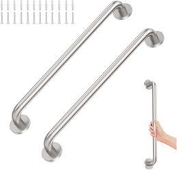 24 Inch Brushed Nickel Grab Bar for Bathroom, 2 Pack 0037
