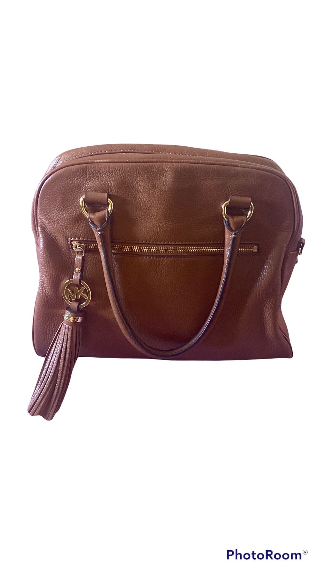 Michael Kors Pebbled Leather Tassel Charm Tote Bag