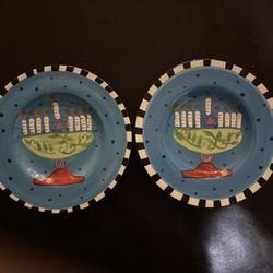 2 Hanukkah Plates 