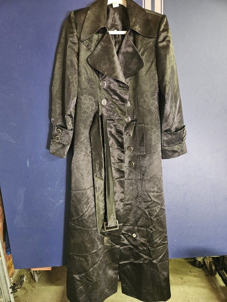 SHEFOUN Black Trench Coat - Size 40