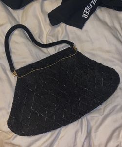 vintage black beaded handbag