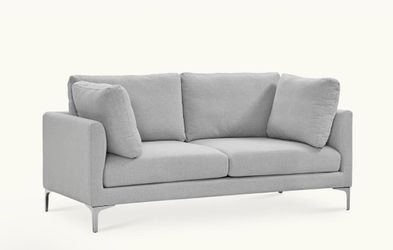 Light Gray Fabric Two-Seat Sofa