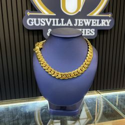 16MM MIAMI CUBAN LINK CHAIN 20” GOLD OVER SILVER