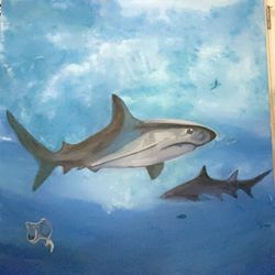 Original Painting “Shark In The Water” 💦 🦈💦