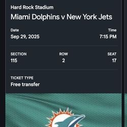Jets Vs Dolphins Tickets