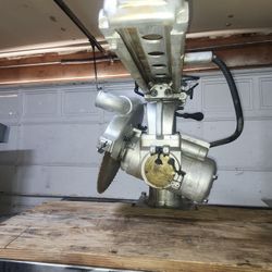 De Walt 1950's Compound Miter Saw table attached mounted atop a trailer  