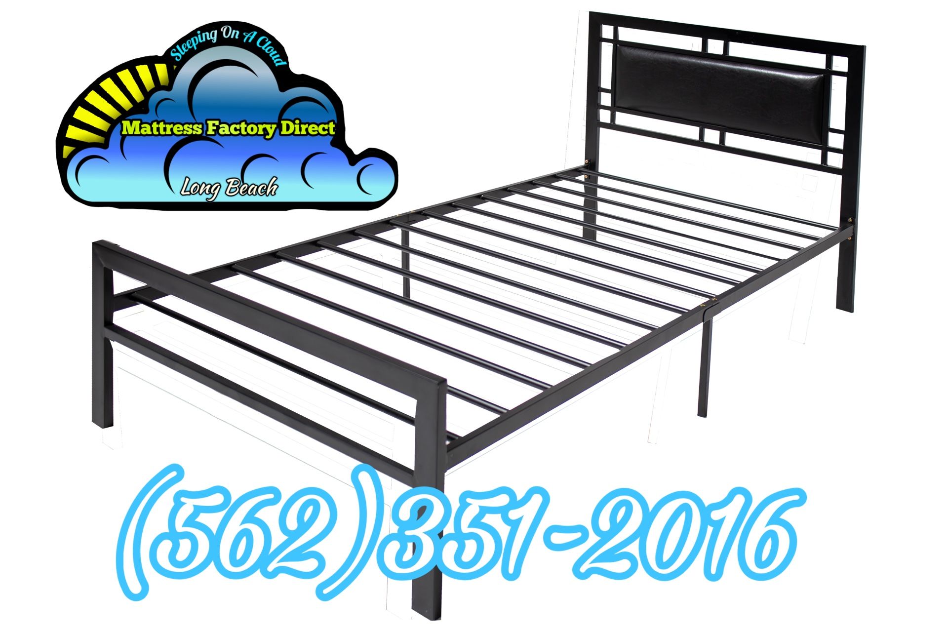 Twin Metal Bed Frame Black Nuevo New