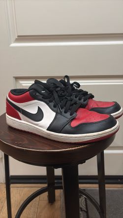 Air Jordan 1 Low Bred Toe 553558-612 Size 9.5 Authentic