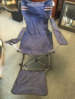 Beech chair with foot rest.