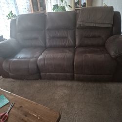 Recliner Sofa  In  Darrk Brown