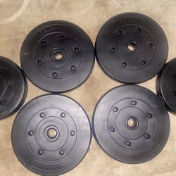 Weider Polyvinyl Barbell Plates 70 Lbs Total 