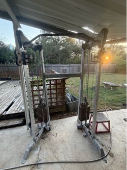 Commercial Dual Adjustable Pulley Functional Trainer Cable Machine + Attachments (Partially Dissembled for Pickup)