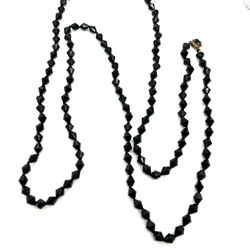 Antique Black Flapper Necklace