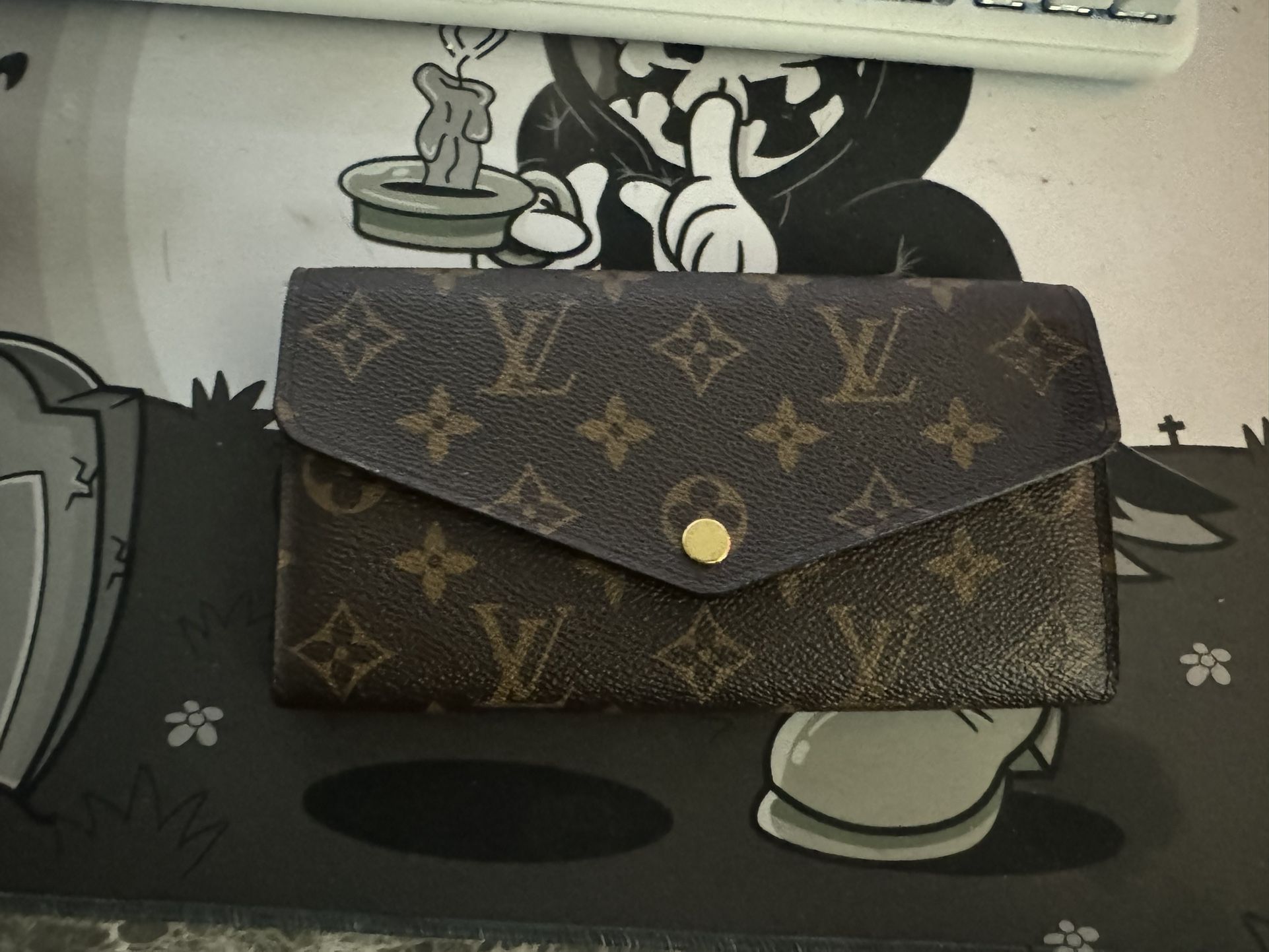 Ladies Louis Vuitton Monogram Portefeuille Sara M60531 Long Wallet Brown Snap Bu