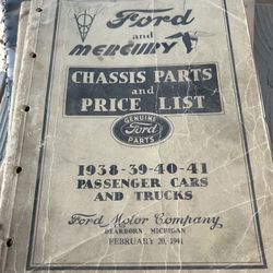 Ford & Mercury Cars & Trucks Chassis Parts & Price List Catalog