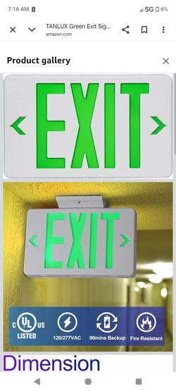 Tanlux Green Exit Sign