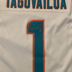 Custom Autographed Tua Dolphins Jersey Large 