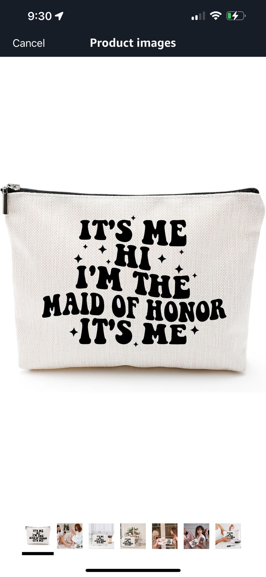 It's Me I'm the Maid of Honor It's Me, Gift for Bridesmaid,Bachelorette Party Wedding Gifts for Besties Friends Makeup Bag Purse Cosmetic Bag for Wome