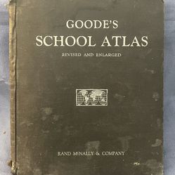 Goode's School Atlas : J. Paul Goode, 1943 Revised Enlarged Ed. HC, Rand McNally