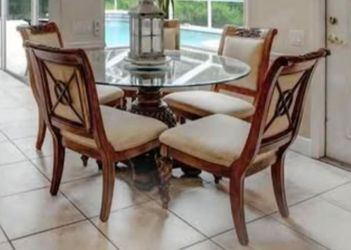 5 chair dining set heavy wood
