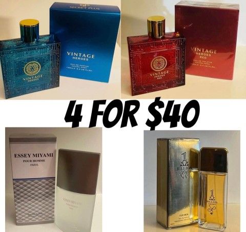 4 For $40 Dupe Colognes Pictured 100 Ml Bottles