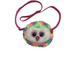 Ty Gear Owen Owl Beanie Boo Plushie Rainbow Crossbody Girls Play Purse Bag