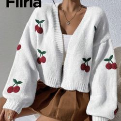 SHEIN cherry cardigan 