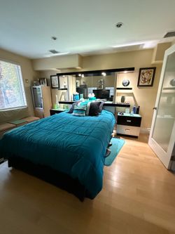 Queen Bed With Mattress, & 2 Bed Side Drawers and 1 Big Dresser
