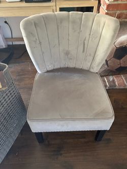 Velvet Channel Back Slipper Accent Chair