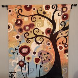 Tree tapestry with rod