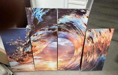Ocean Roll Over Sunset Canvas